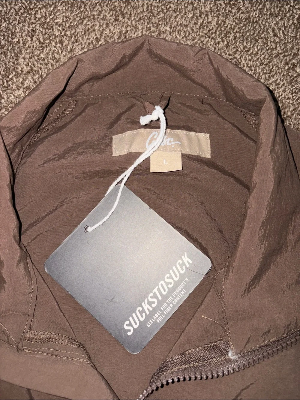 CLSC Life 1/2 Zip Pullover Windbreaker Jacket Mens Sz L Brown Streetwear Skater
